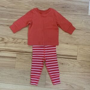 Hanna Andersson Cotton Rib Pants and Matching Top Set – 6–12M Girl